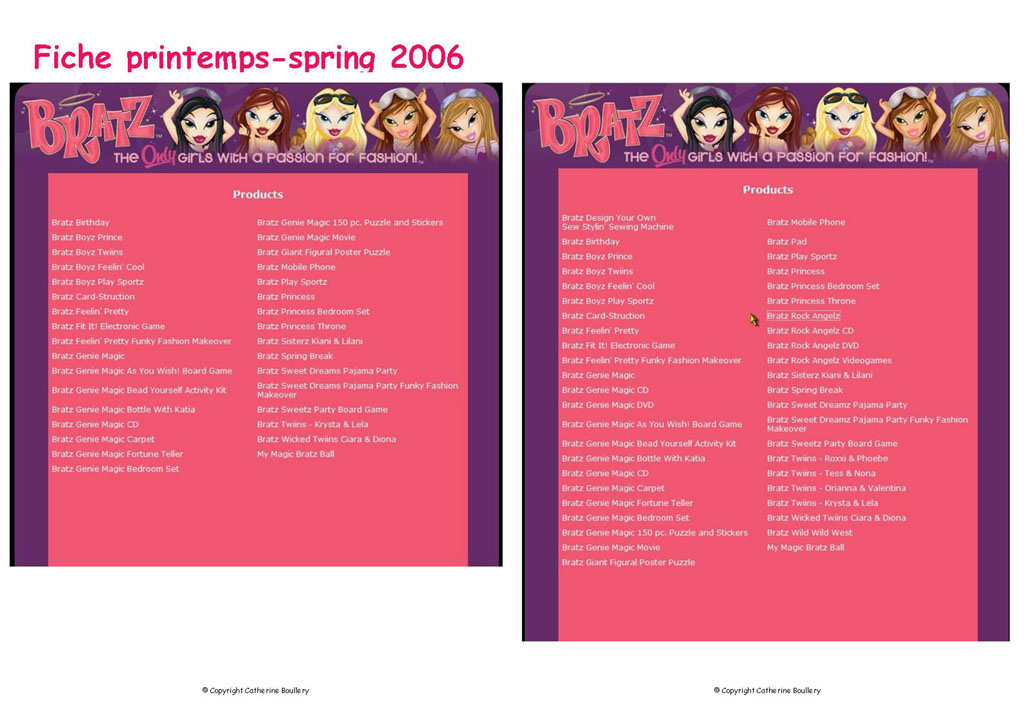 Bratz Catalogues